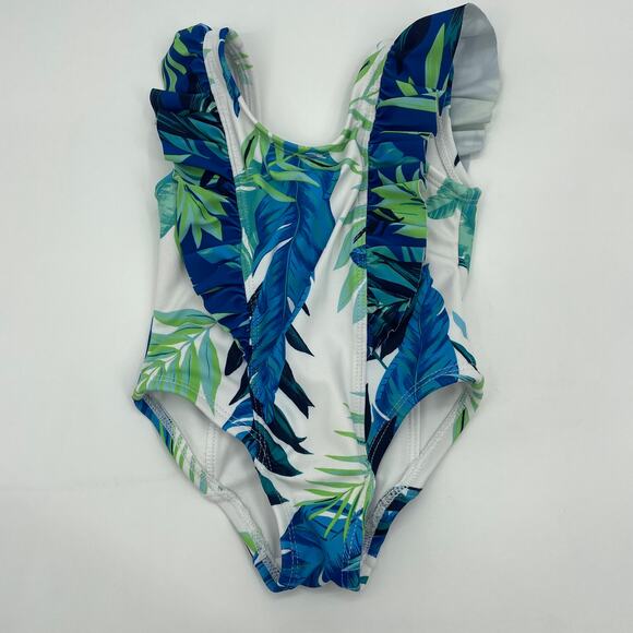 PEYTON & PARKER Ruffle Tropical One Piece Swimsuit Baby Size 3-6M - Picture 1 of 3